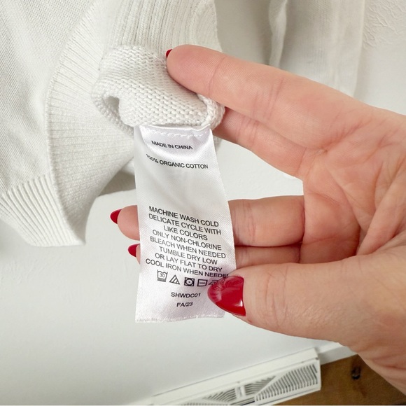 Quince 100% Organic Cotton Ivory Mock Neck Sweater Sz S - Picture 7 of 8